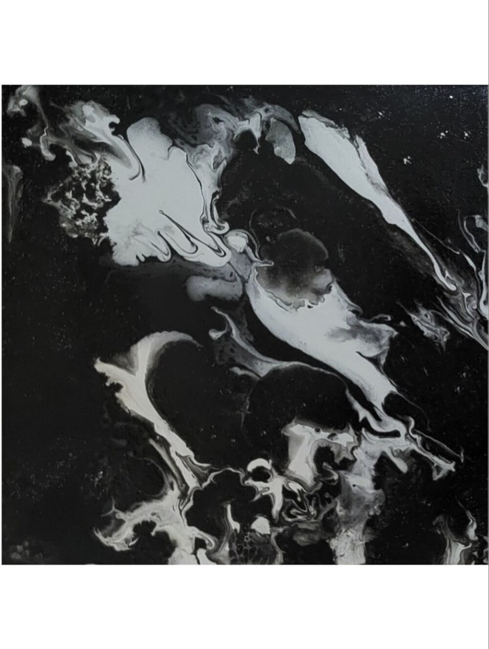 Hand Crafted Abstract Black & Gray 12x12 Inches Wall Art Canvas Painting - Picture 6 of 6